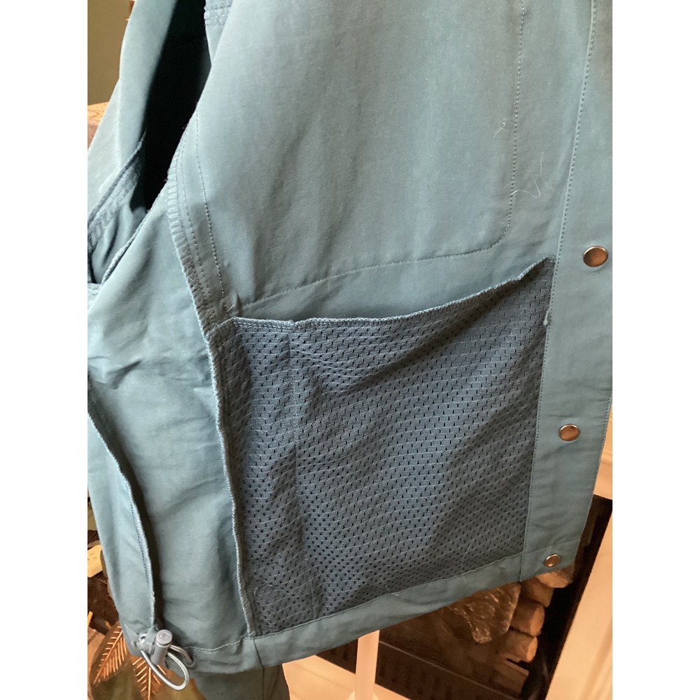 Champion Womens XS Teal Nylon Snap Front Coach Jacket Athletic Apparel Logo - Picture 7 of 7